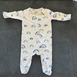 Cloud Island Blue and White Rainbow Kids Footie